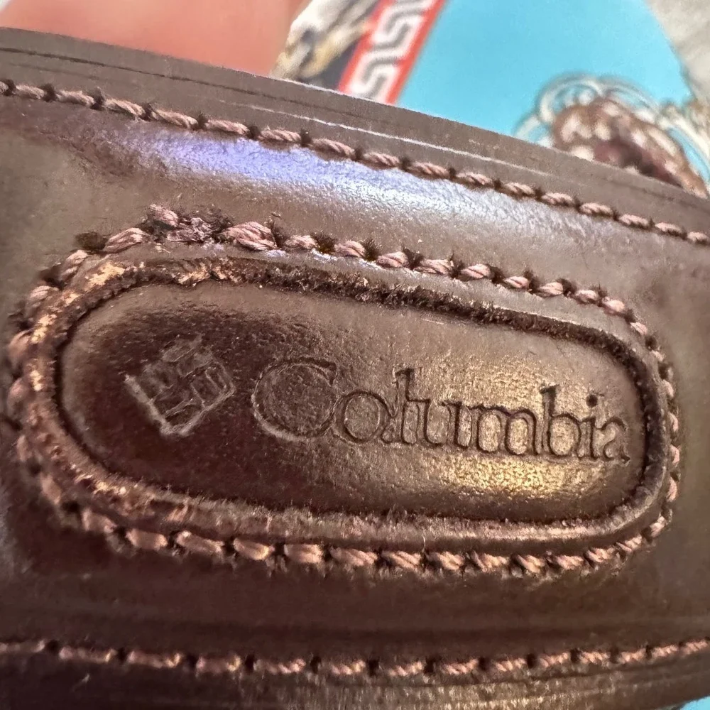 Columbia Leather Belt Casual Dress Brown Stitched Mens Size 40 preloved‎